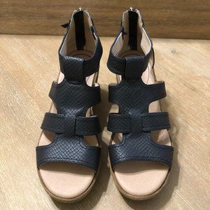 Dr Scholl’s Wedges Long Island size 8.5M Black/ Tan